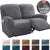 Stretchy Velvet Recliner Sofa Cover Peacock Blue